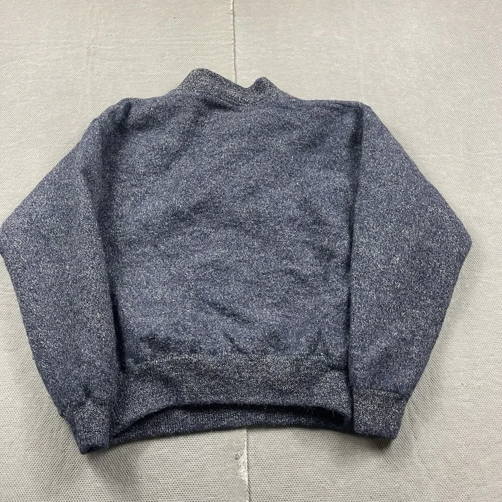 Cabelas Wool Sweater Mens Small* Blue Knit Pullover Henley Lined‎ Elbow Patch